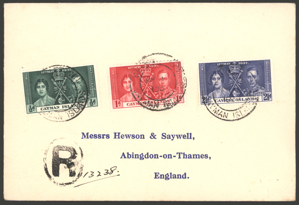 1937 Coronation set on a reg FDC.