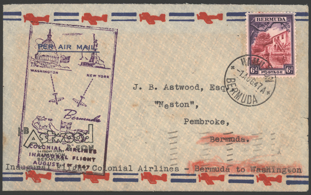 1947 first flight Bermuda to Washington