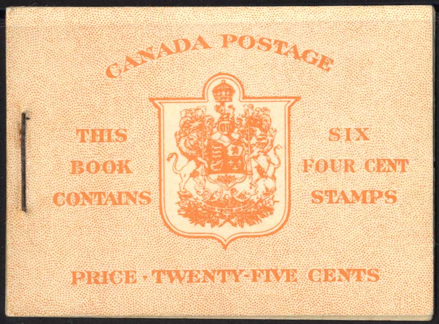 1951 4c vermilion booklet pane of six