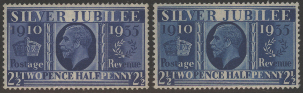 1935 2½d 'Prussian blue' Silver Jubilee