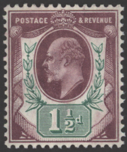 1902 DLR 1½d slate purple & bluish green, SG.224, Cat. £45