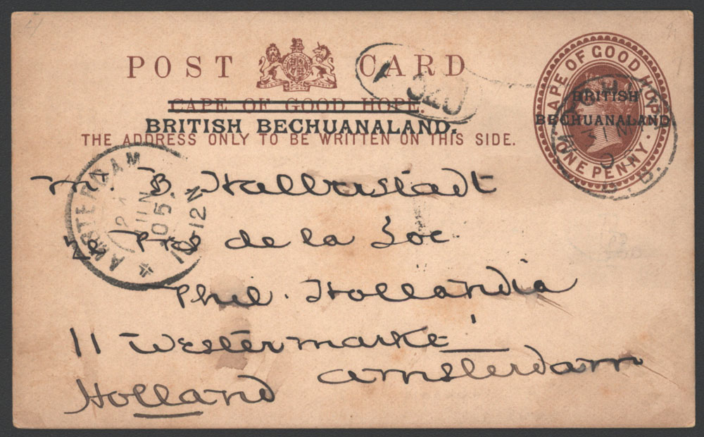 1905 One Penny brown on buff post card