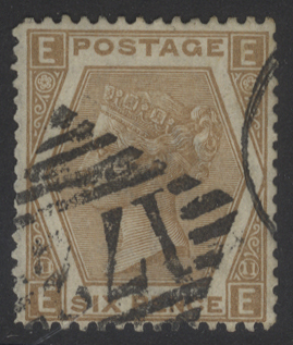 1872-73 Spray 6d chestnut Pl.11 EE, FU