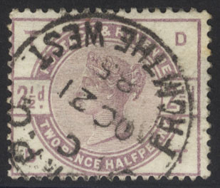 1883 2&frac12;d lilac, VFU with 'T.P.O From The West' c.d.s
