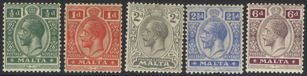 1921-22 MSCA &frac12;d to 6d (5), M (some toned gum)