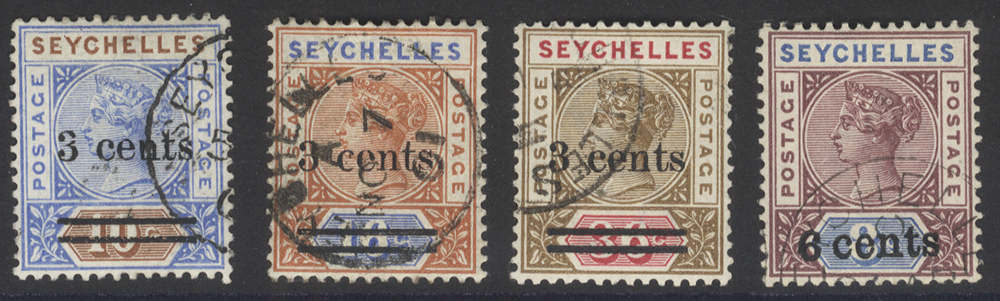 1901 Surcharge Locally set of four, VFU
