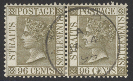 1888 CCA 96c olive grey, superb used pair