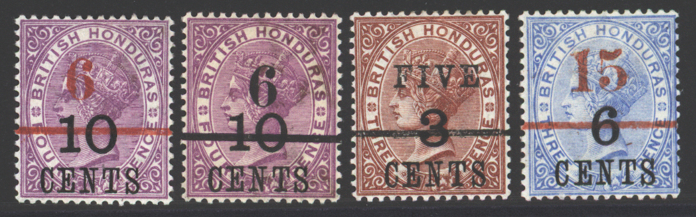 1891 Surcharged set of four, fine M
