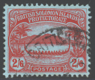 1908 2/6d red/blue VFU