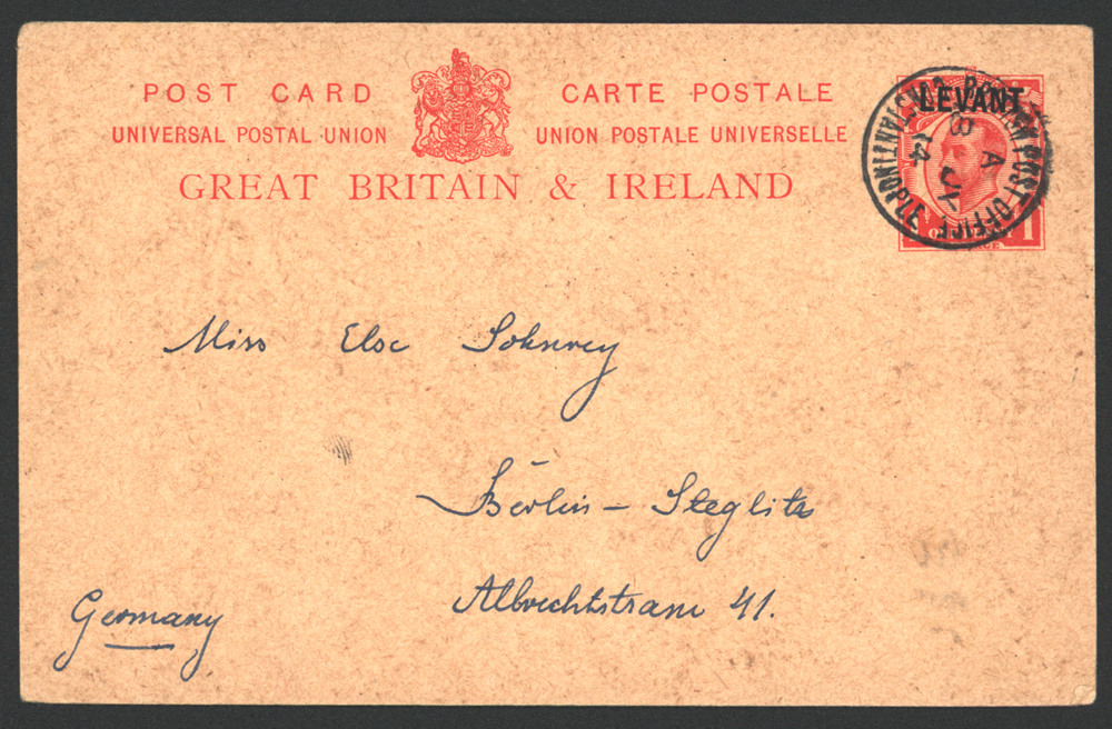 GERMANY 1914 1d stationery postcard to Germany