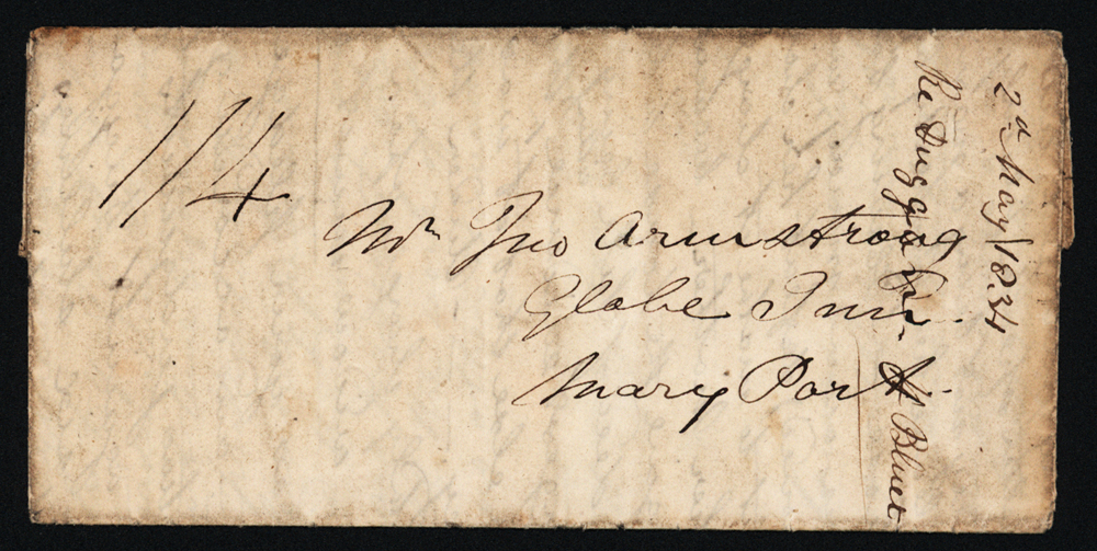 ISLE OF MAN 1834 (May 2nd) folded entire letter to Mary Port