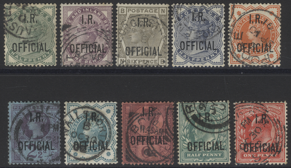 I.R.OFFICIAL good to VFU range comprising QV 1882-1901 & KEVII 1902