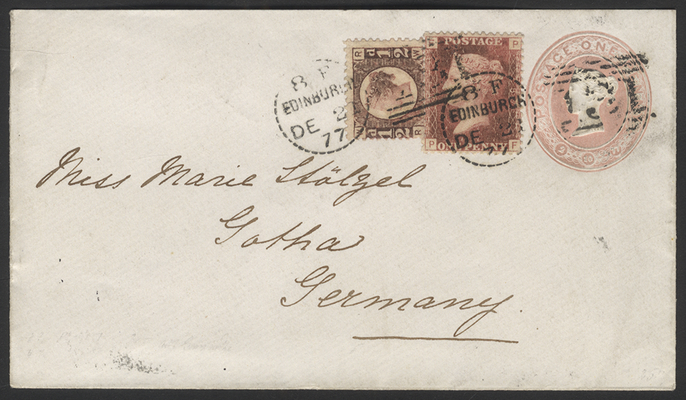 GERMANY 1877 Penny Pink Envelope from Edinburgh to Gotha