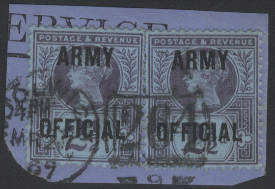 1896 2&frac12;d purple/blue pair