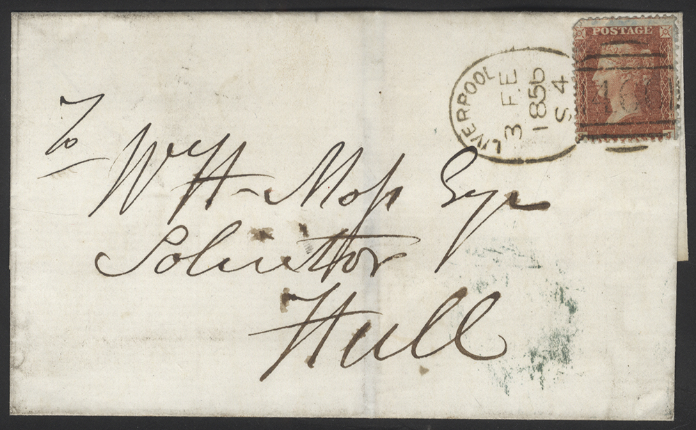 1856 1d Red 'Stars' on cover to Hull