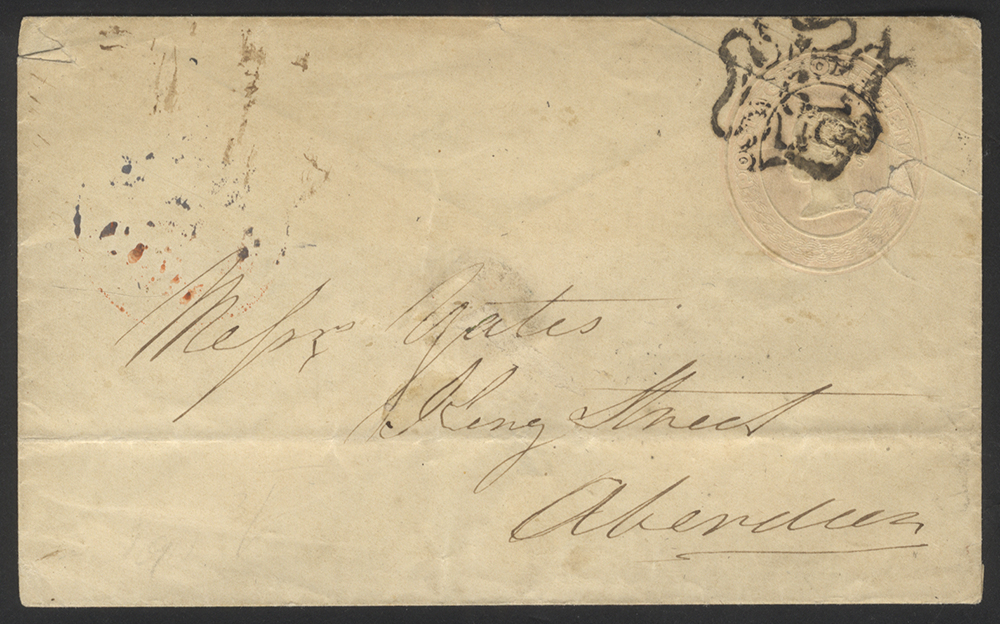 1843 1d Pink envelope to Aberdeen