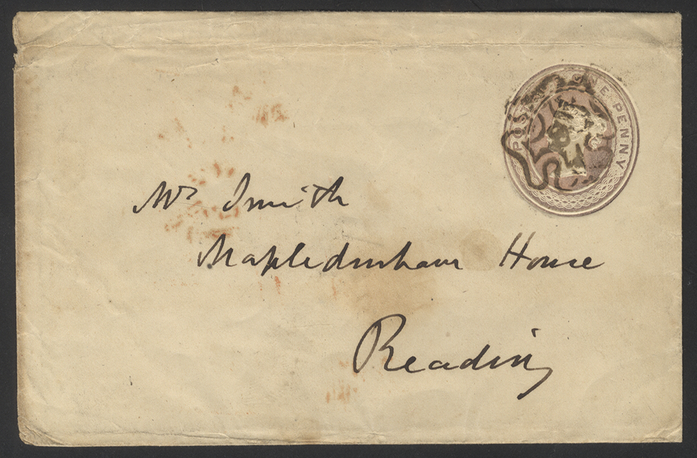 1843 1d Pink envelope to Reading