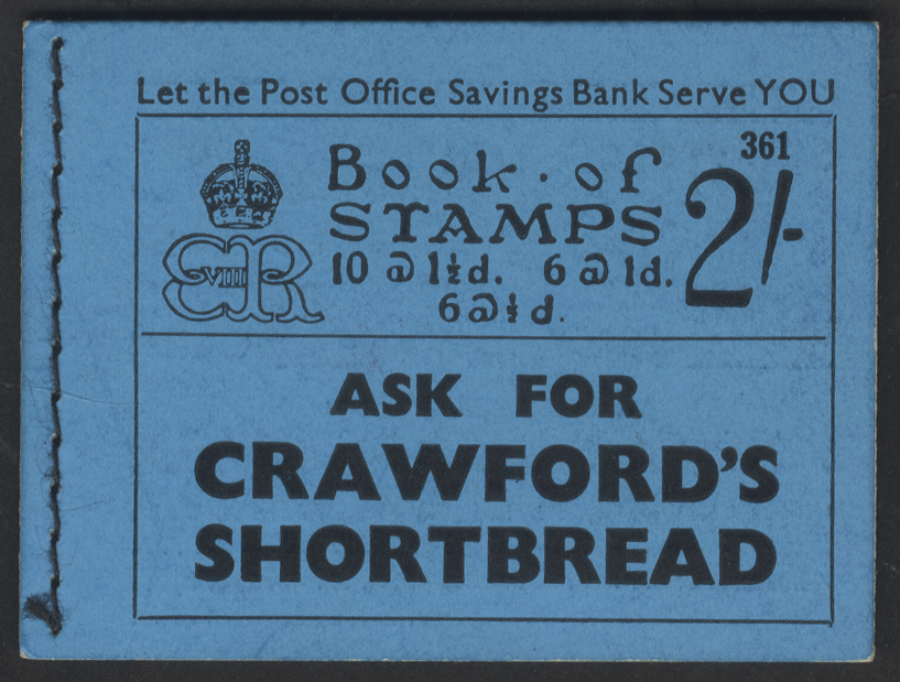 1936 KEVIII 2s Blue booklet Edition 361