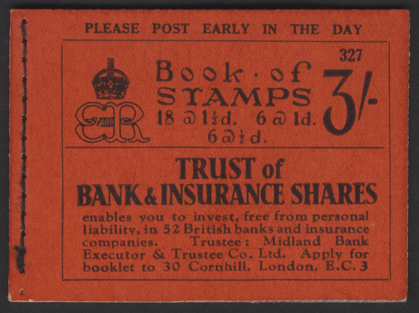 1936 KEVIII 3s Red booklet Edition 327