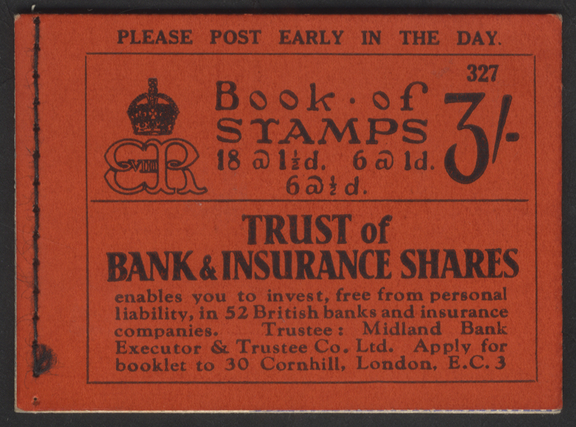 1936 KEVIII 3s Red booklet Edition 327