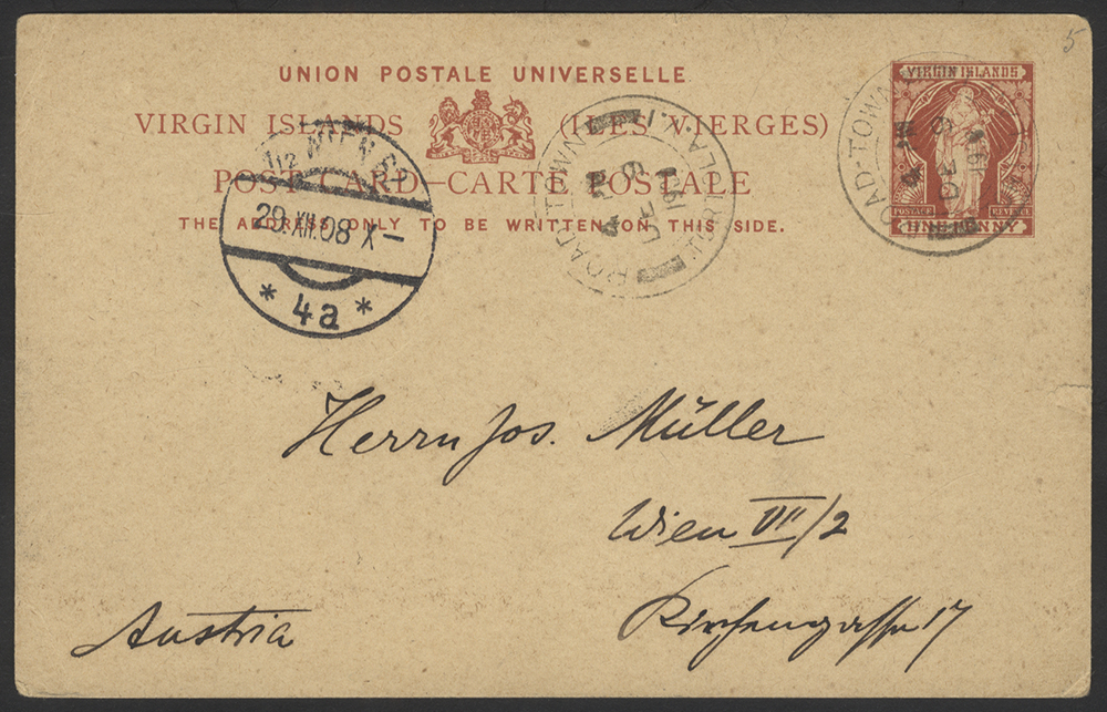 1908 Virgin 1d Stationery Card