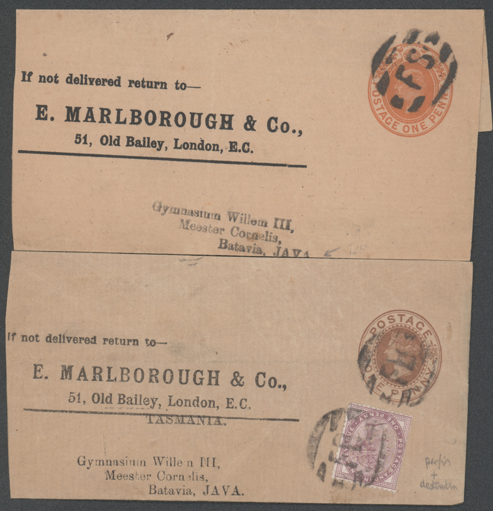 JAVA 1901 QV 1d stationery wrapper