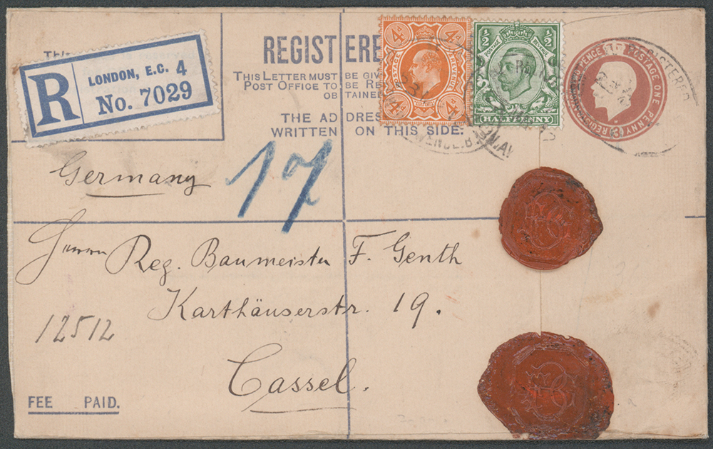 FRANCE 1912 1d Reg envelope to Cassel