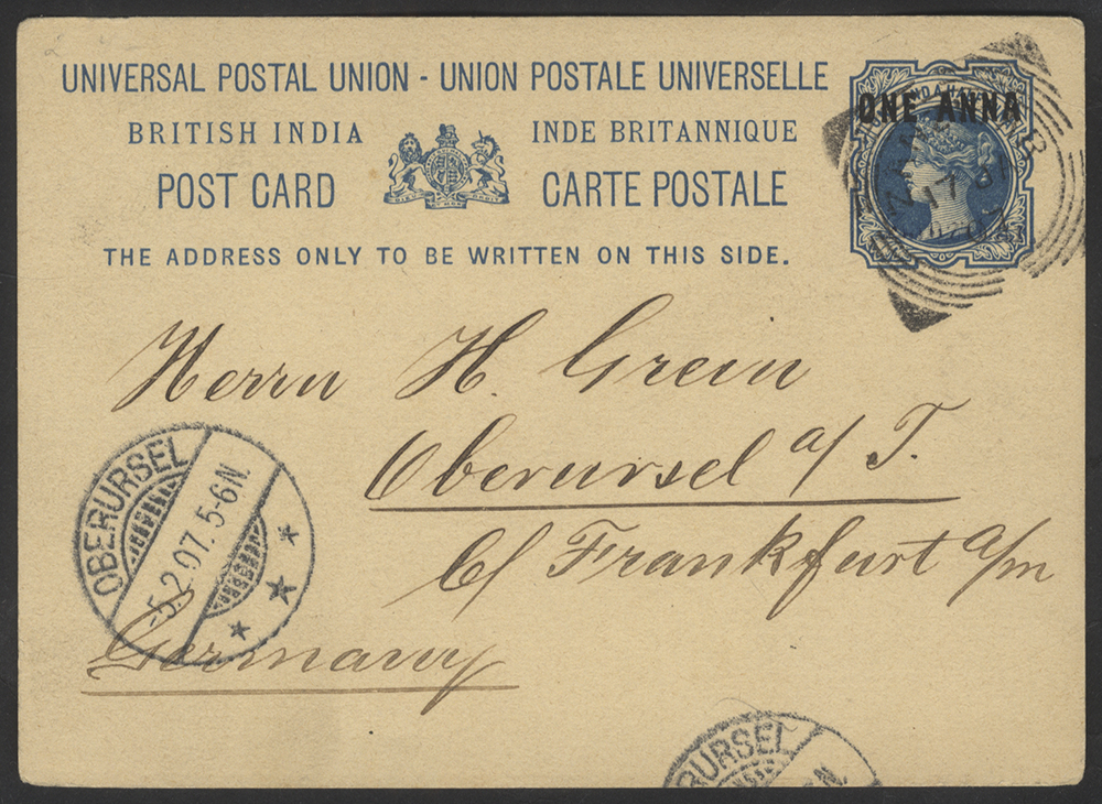 1907 1a on 1&frac12;a P.Stationery Card