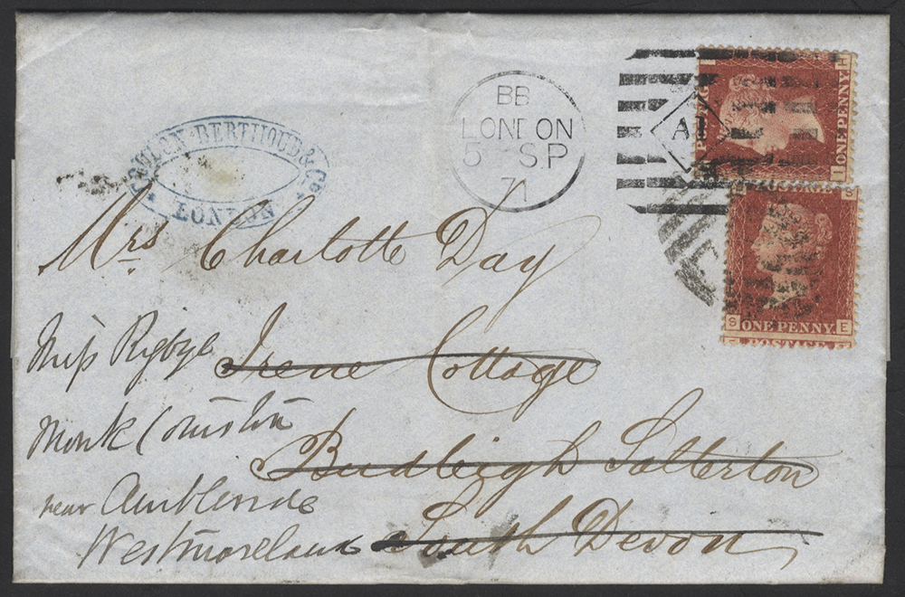1871 Financial Statement regarding Interest Due� franked 1d Red