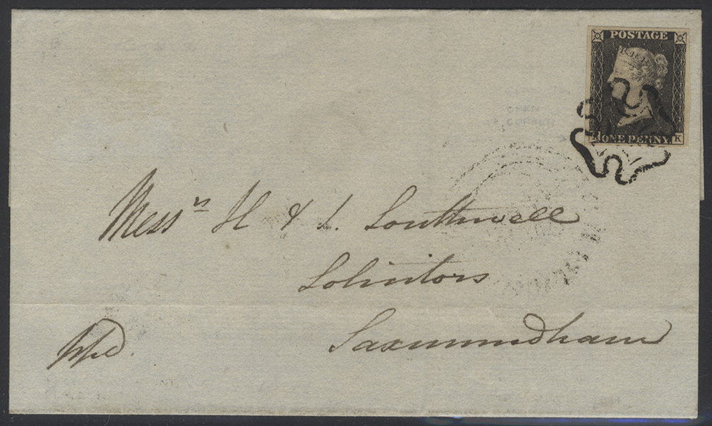 1841 Aug Cover from Woodbridge